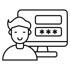 An icon design of user login