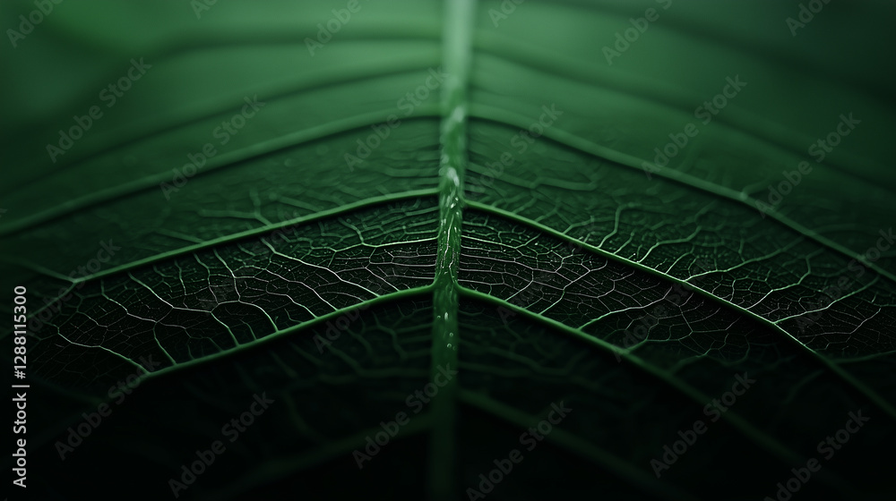 Aufkleber Macro shot of tree leaf vein structure showcasing intricate patterns