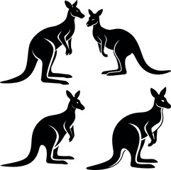 Creative Kangaroo Silhouette Vector Simple & Aesthetic Design.