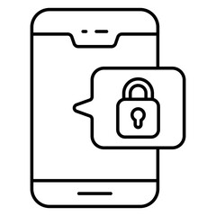 A beautiful design icon of mobile Lock chat