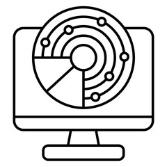 A trendy design icon of radar