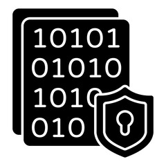 A colored design icon of secure binary data