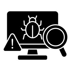 A trendy design icon of search virus