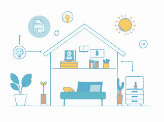 Vector Illustration of Smart Home Integration