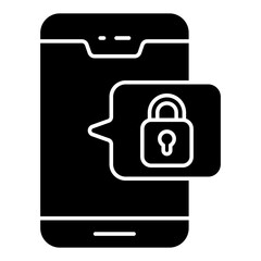 A beautiful design icon of mobile Lock chat
