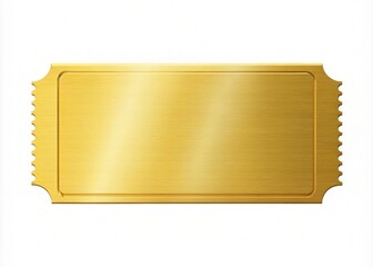 Golden Blank Ticket Isolated On A White Background