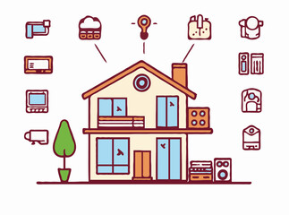 Home Automation System Icons Set Design
