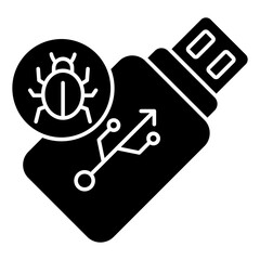 Creative design icon of usb virus