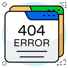 A trendy design icon of web error 404