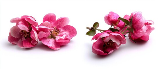 Naklejka premium Cherry blossoms in full bloom, a symbol of spring, are presented as isolated design elements on a transparent background, captured from a top view, making them perfect for adding to flatlays and