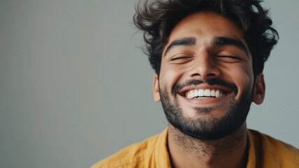 Fototapeta premium close face of smiling man