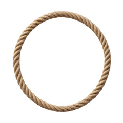 Fototapeta premium Rope circle frame on transparent background 