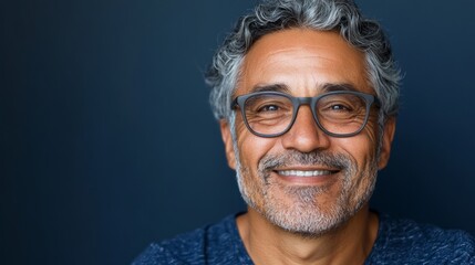 Obraz premium The image features an older man smiling directly at the camera.