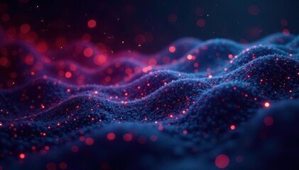 Shimmering data streams, binary code landscape, background, geometric