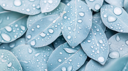 Fresh Eucalyptus Arrangement with Water Droplets for Spa Promotion, Aromatherapy Advertisement and Wellness Center Content