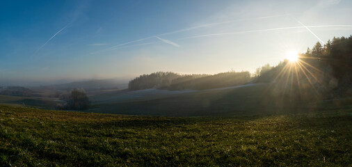 Winter inversion in the foothills, Czech Republic