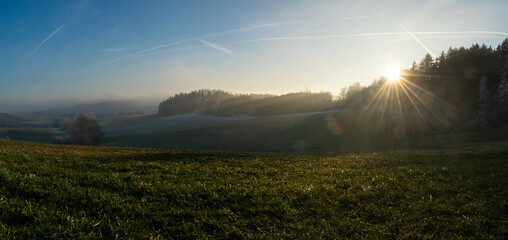 Winter inversion in the foothills, Czech Republic