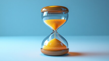 Hourglass, flowing sand, studio shot,  time passing