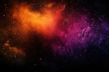 Fototapeta premium Glowing purple red yellow orange black abstract color gradient banner poster cover design, dark grainy texture, copy space