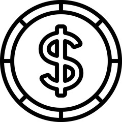 Dollar Coin Money Icon