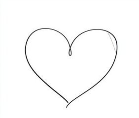 Continuous line drawings of abstract hearts are depicted on a white background
