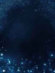 Obraz premium Mystical glitter and bokeh lights dance against a dark blue backdrop, creating a magical ambiance