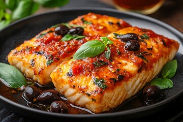 Roasted Fish with Tomato Sauce