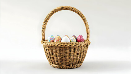 Premium 3D Easter Basket Mockup with Space for Logos
