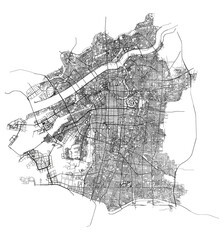 Map of Osaka city transportation routes	