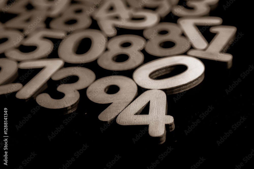 Poster background of numbers. from zero to nine. numbers texture. finance data concept. mathematic. seamles