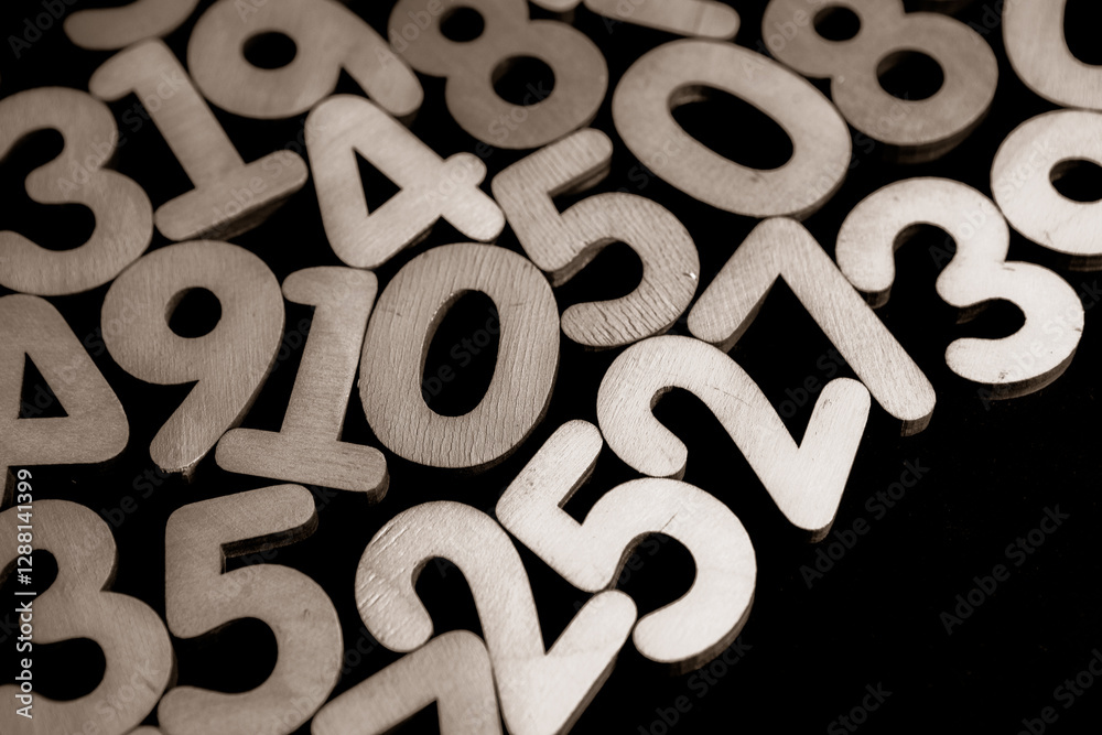 Poster background of numbers. from zero to nine. numbers texture. finance data concept. mathematic. seamles
