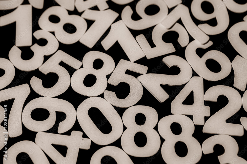 Poster background of numbers. from zero to nine. numbers texture. finance data concept. mathematic. seamles