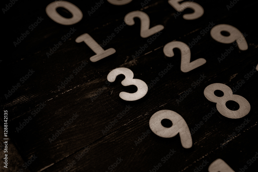 Poster background of numbers. from zero to nine. numbers texture. finance data concept. mathematic. seamles
