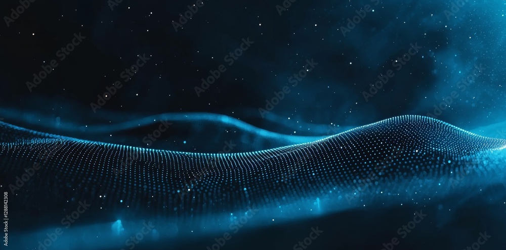 Poster the background of modern data transformation and fiber optics represents a big data technology and t