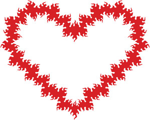 Love Heart Fire Flame Border Element Background Valentine