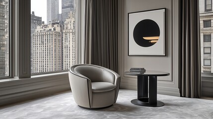 Luxurious NYC apartment armchair view