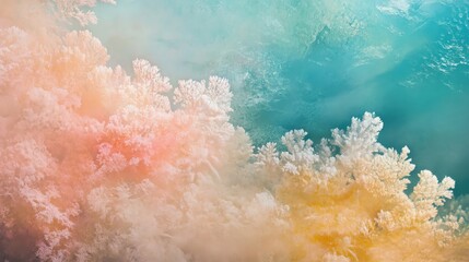 Obraz premium Underwater themes and requested a pastel cute style. Underwater, themes and requested a pastel cute style. Beautiful underwater coral reef scene.