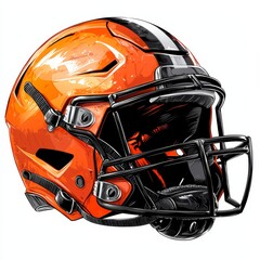 Fototapeta premium Vibrant Orange Football Helmet with Modern Design Elements