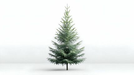 Fototapeta premium Green Fir Tree on White Background