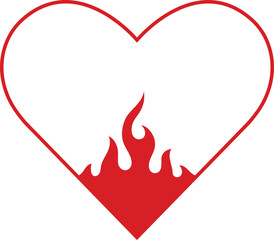 Fire Heart Frame Valentine Element Heart Shape Border