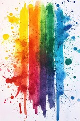 Fototapeta premium Vibrant Colors Rainbow, Abstract Art Watercolor Paints Splash Effect