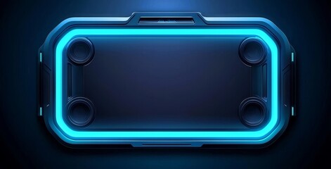 An abstract representation of modern technology takes the form of a blue futuristic interface and control panel hud