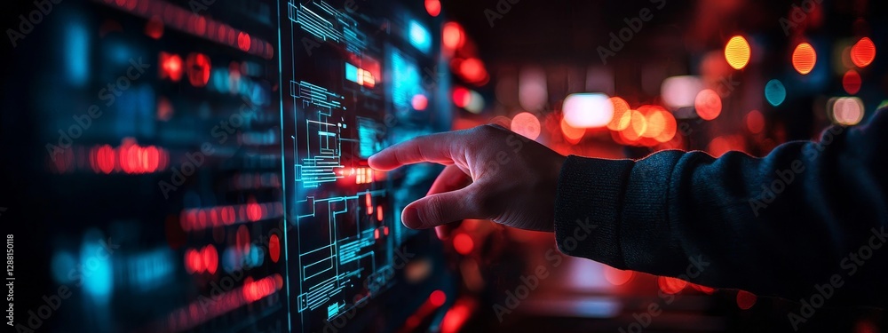 Wall mural a man utilizing a digital tablet and laptop is connected to the global network, surrounded by concep
