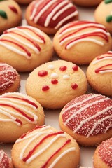 Colorful cookies adorned with vibrant icing, showcasing intricat