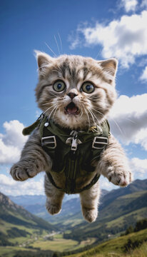 Gatito paracaidista