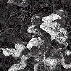 Mesmerizing Monochromatic Swirls Fluid Patterns of Dynamic Movement and Contrast