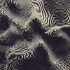 Fototapeta premium Captivating Waves of Abstract Geometric Patterns in Mesmerizing Monochrome Design