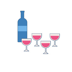 bolo glasses in line style. Passover outline vector icon. Symbol, logo illustration