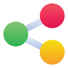 Gradient color icon, illustration for Sharing, connection.
