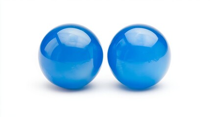 Vintage Sky Blue Orbs Isolated on Bright Background 